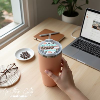 Coffee Loading Stanley Name Plate, Coffee Lover Stanley Topper