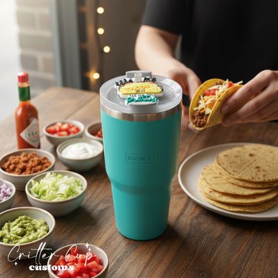 Feed Me Tacos Stanley Name Plate, Taco Stanley Topper