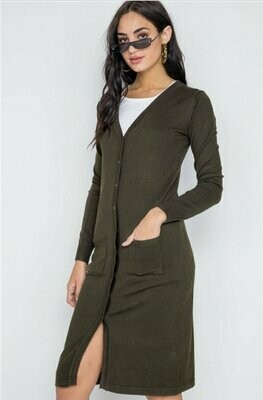 Olive Button Cardigan