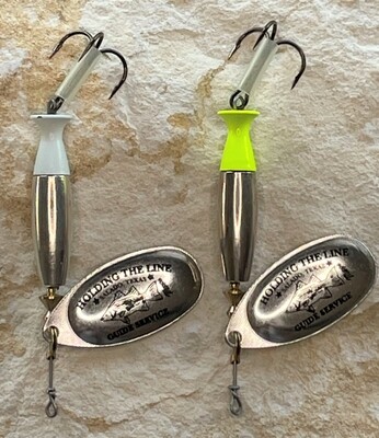 A1. MAL HEAVY WITH SILVER BLADE & BARBLESS HOOK
(THIS IS THE MID-WEIGHT MAL LURE)