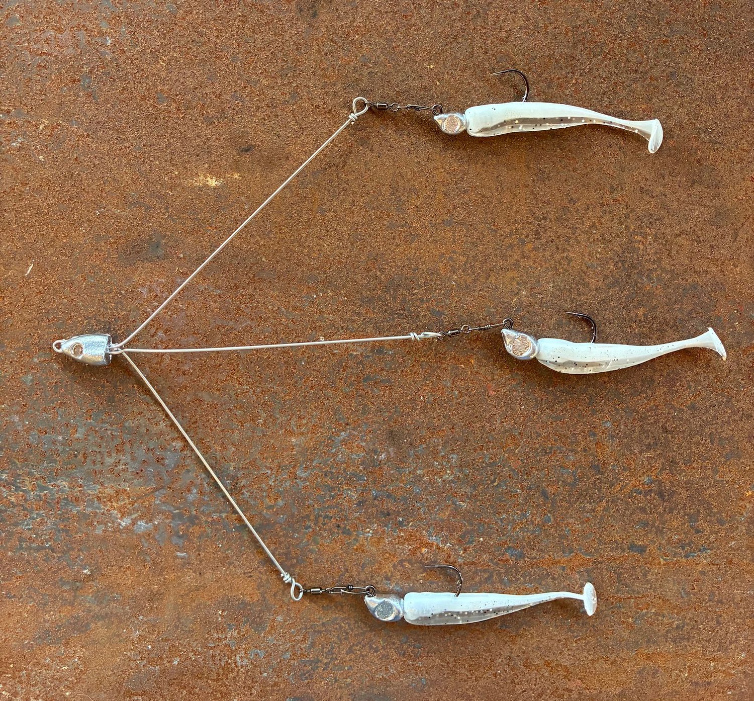 A0. WHITE BASS MINI A-RIG w/ JIGHEADS (SOFT PLASTIC BAITS OPTIONAL)
