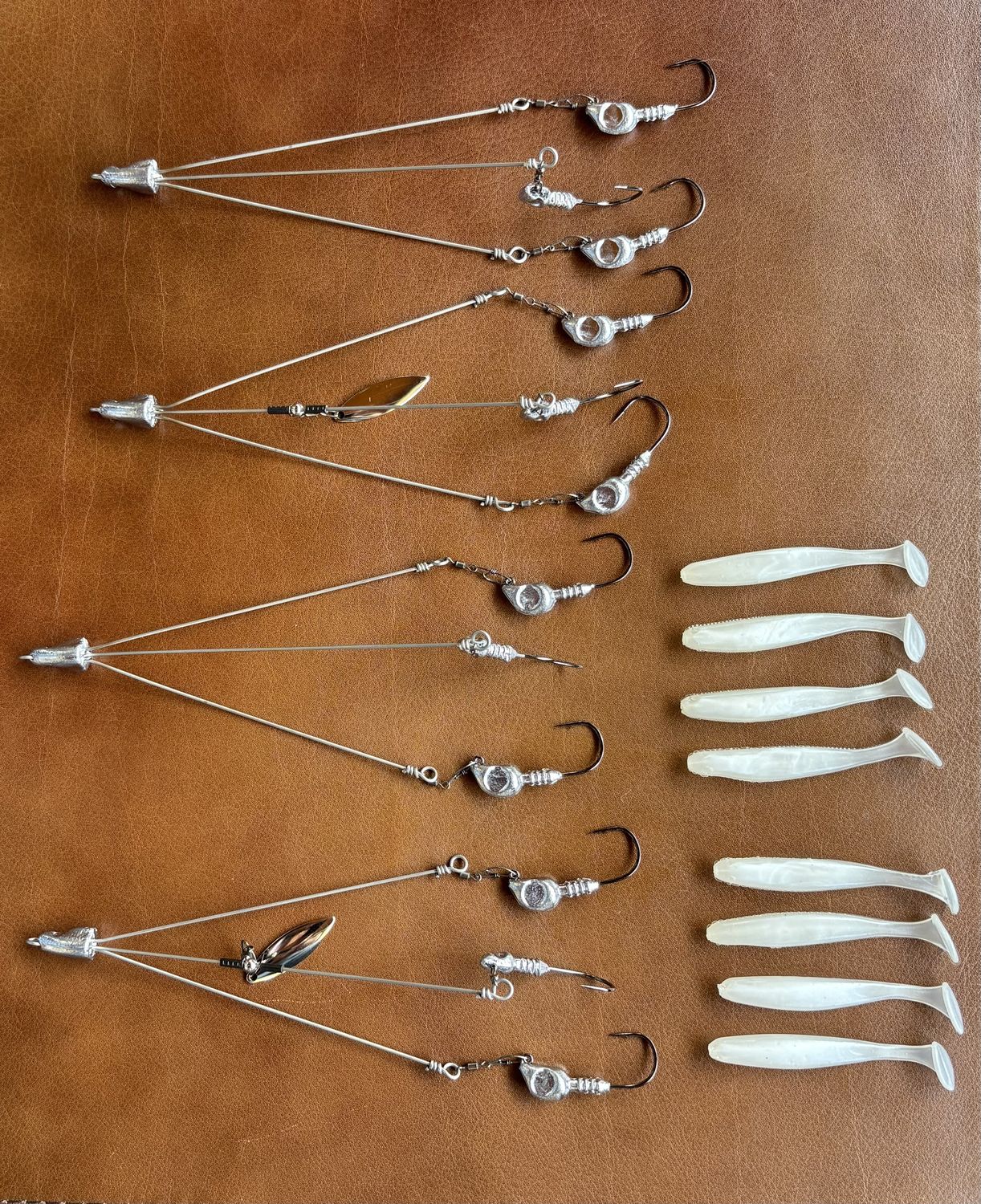 A0. WHITE BASS MINI A-RIG w/ JIGHEADS (Swimbaits and/or Spinner Optional)