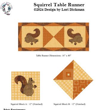 Squirrel Table Runner PDF