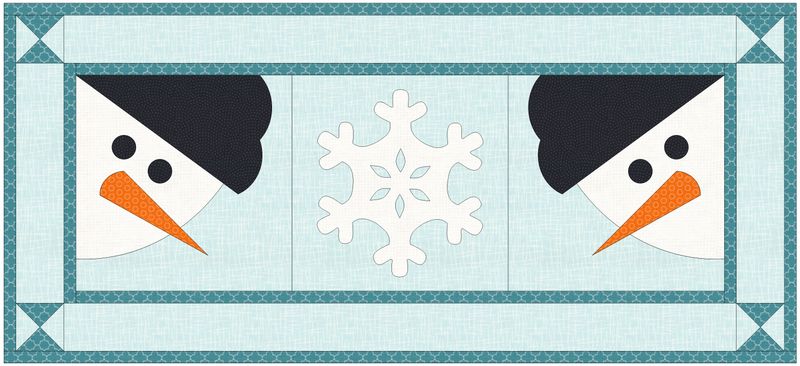 Snowman Flakes Table Runner
