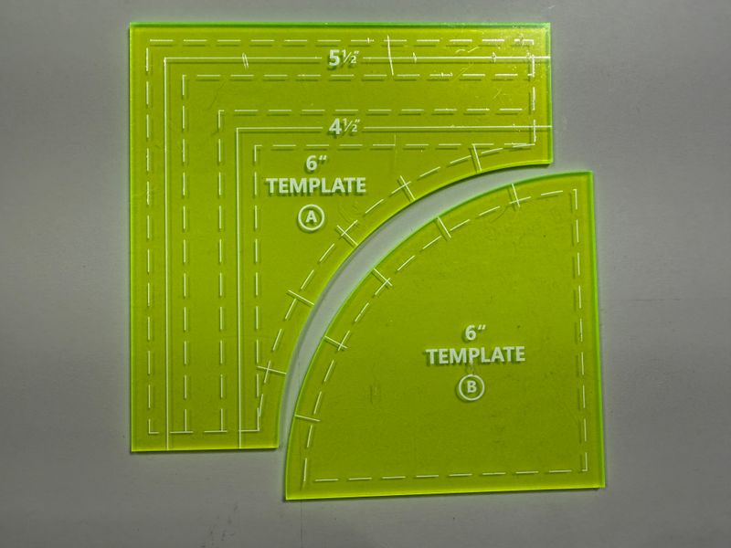 Drunkard's Path Template - 4.5"; 5.5" & 6"