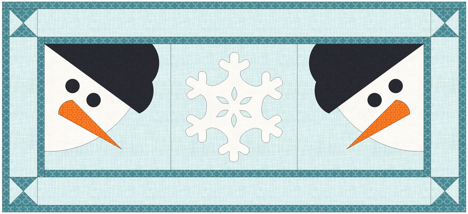 Snowman Flakes Table Runner  PDF