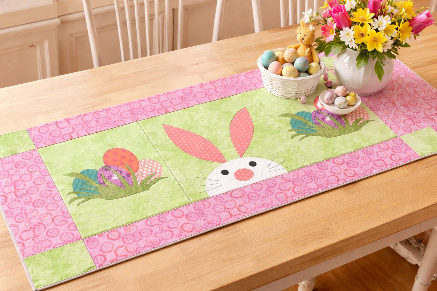 Peek-A-Boo Bunny PDF Table Runner