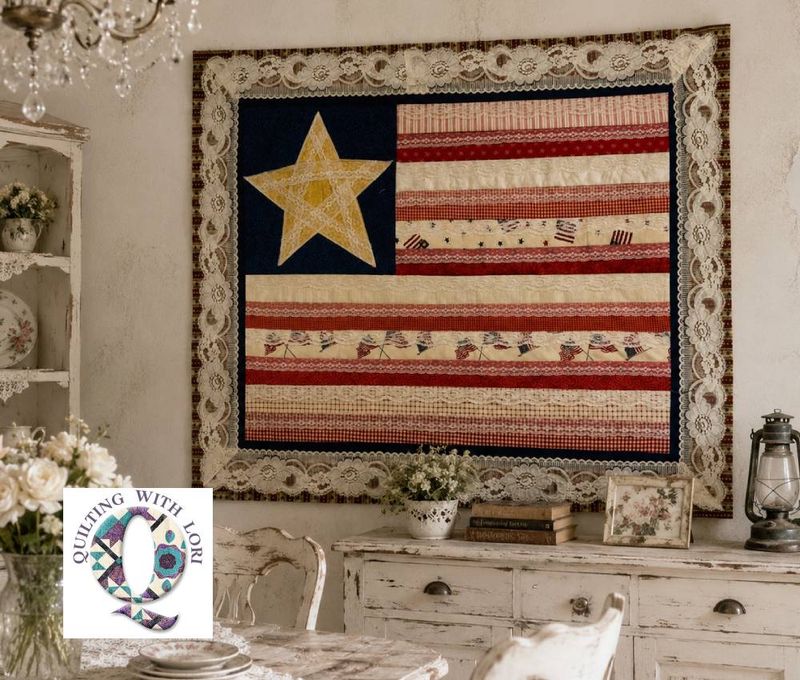 I Love America Flag Quilt PDF (or Lace & Linen Liberty!) I Love America Flag Quilt PDF (or Lace & Linen Liberty!)