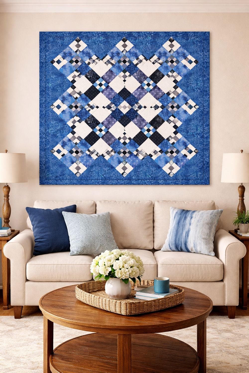 Blue Voyage Wall, Lap & Queen PDF pattern