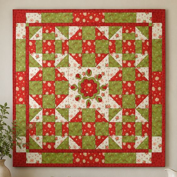 Rose of Sharon quilts (Small Wall, Larger Wall & Queen size) Rose of Sharon quilts (Small Wall, Larger Wall & Queen size)