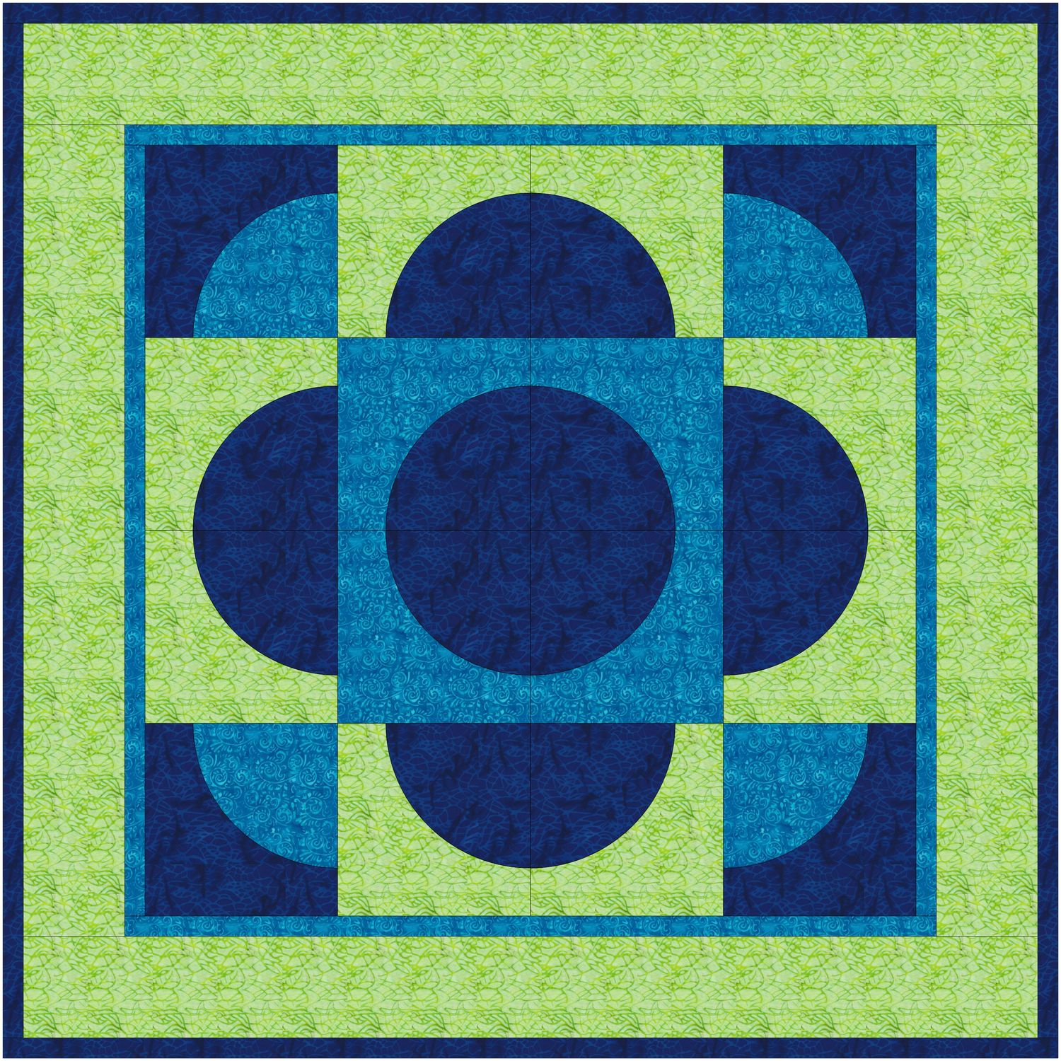 My Dahlias - Drunkards Path - Wall & Queen size quilt