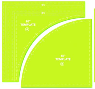 Drunkard's Path acrylic Template - 10"