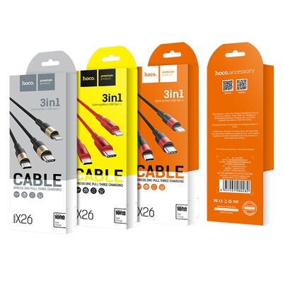 Hoco 3 In 1 USB cable