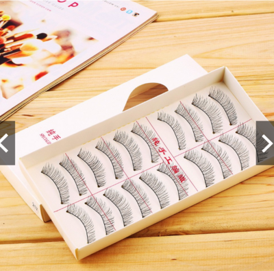 10 Pairs Handmade Fake False Eyelash Lashes Natural Transparent Black