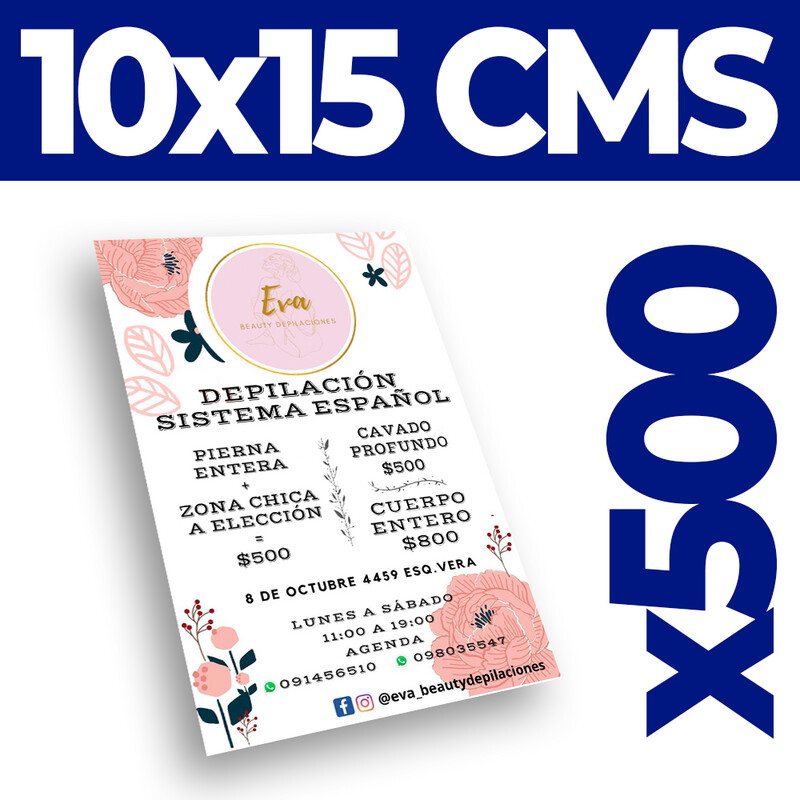 Folletos 10x14,5 cms (500 unidades)