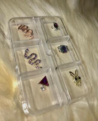 Apliques para uñas con strass x6