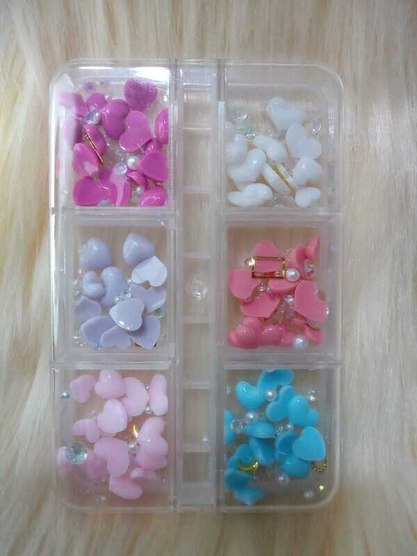 Deco de corazones surtidos para uñas