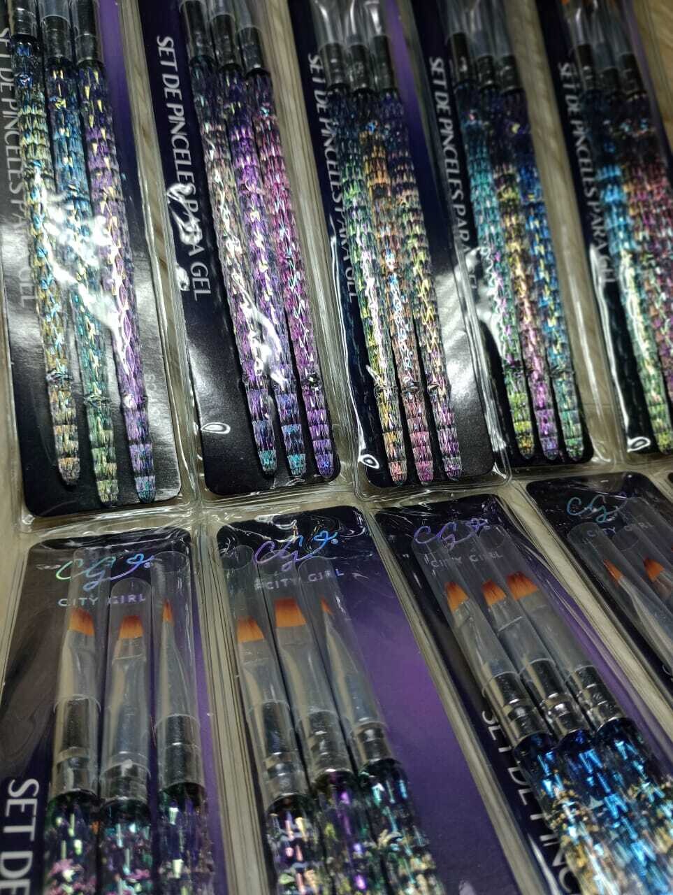 Set de Pinceles para Polygel/ Glitter