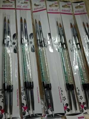 Set de Pinceles para Acrílico x 2u + Pinceles de Silicona