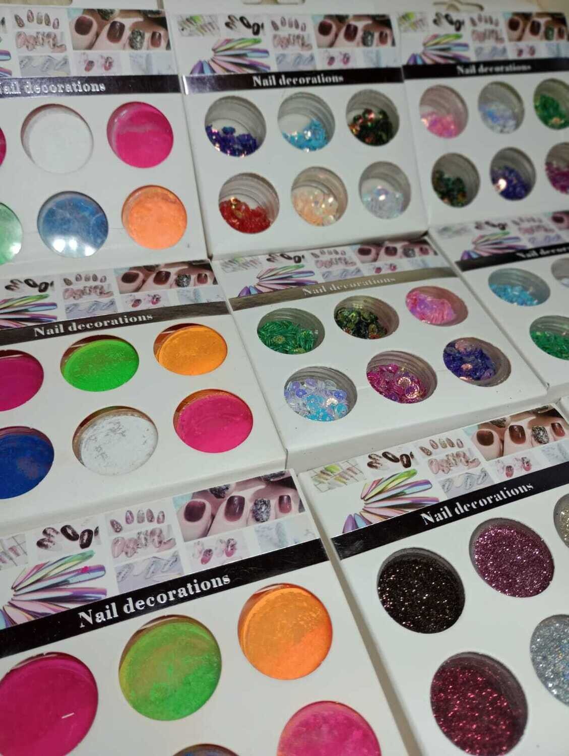 Decoración surtida para uñas x 6u