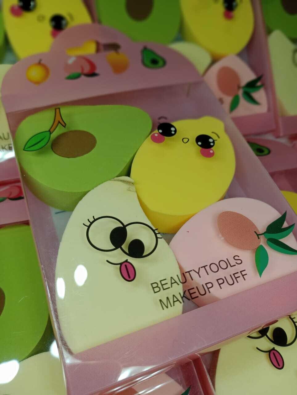 Set de esponjas para maquillaje frutas x 4u