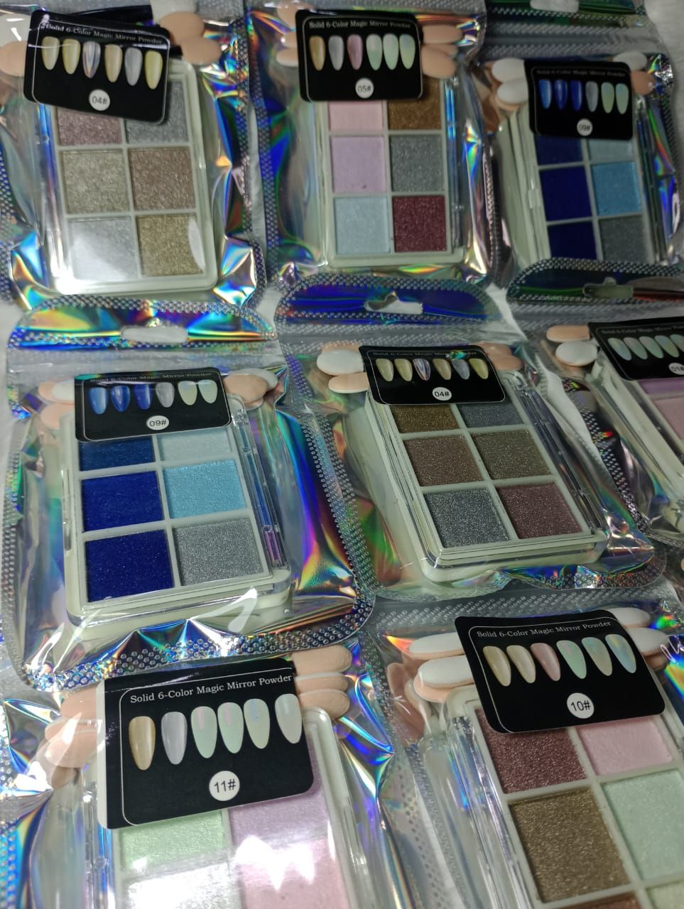 Paleta de polvos Espejo + Efecto aurora + Holográfico + Polvo Perla