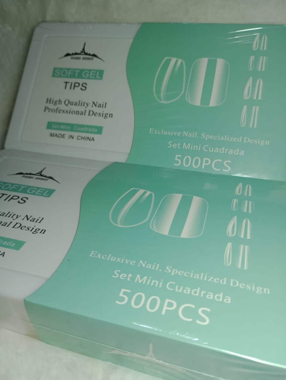 Tips Cortos Cuadrados de Paris Night de 500pcs