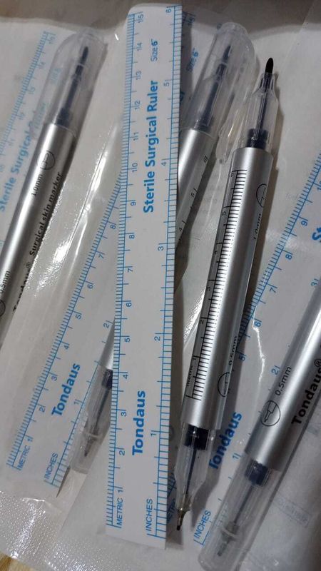Marcador Fibra Quirúrgica Microblading Doble Punta + Regla
