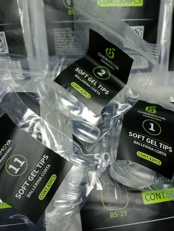 Tips de Gel Cortos de Cherimoya 504pcs