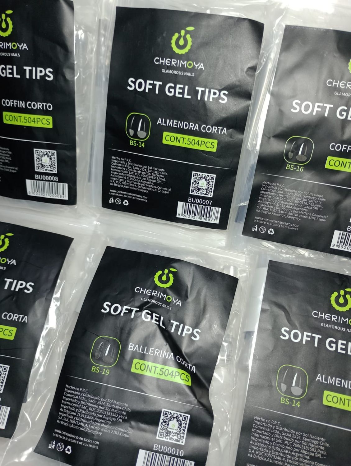 Tips de Gel Cortos de Cherimoya 504pcs