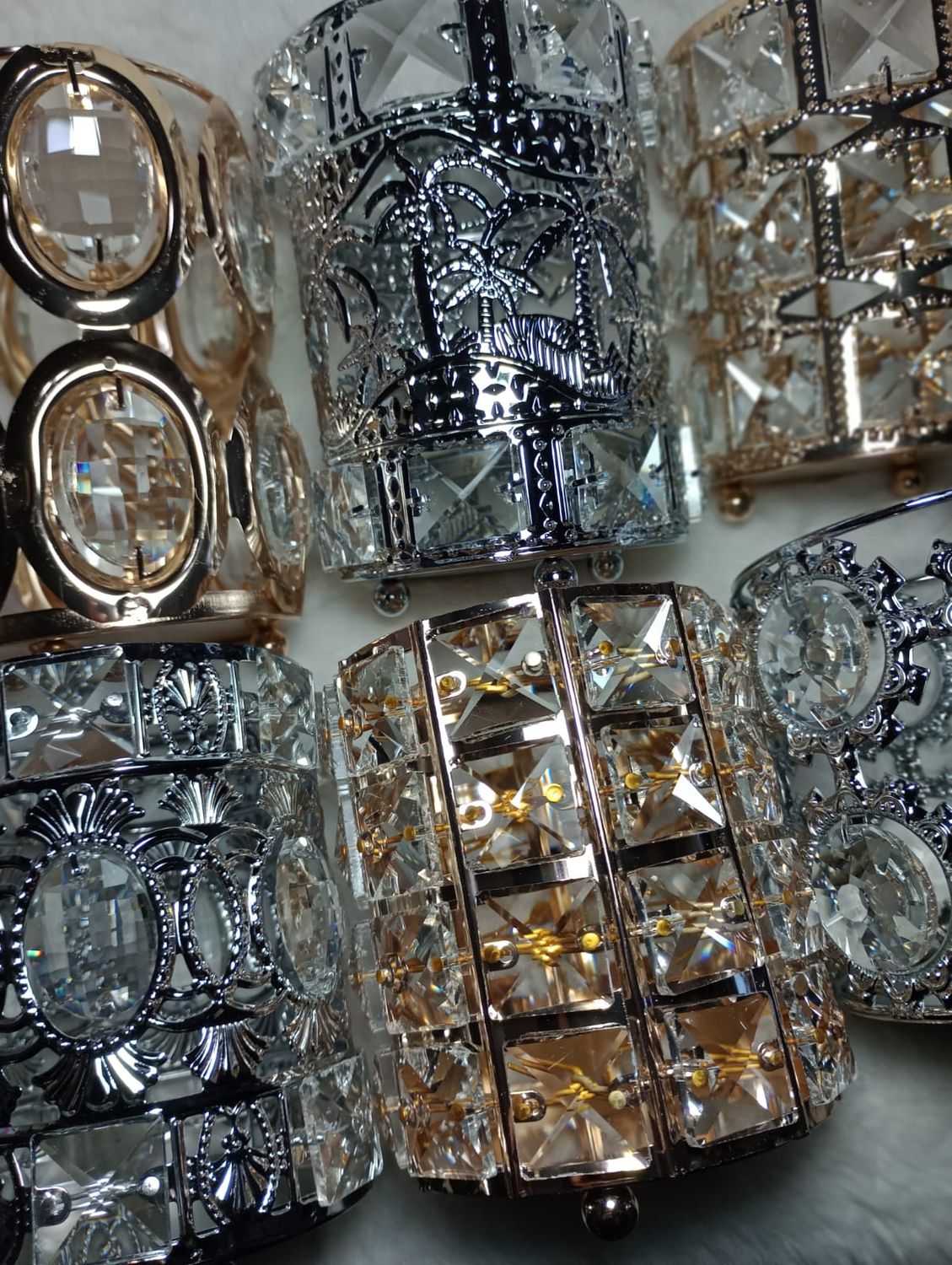 Porta Pinceles de Metal con Gemas Cristal