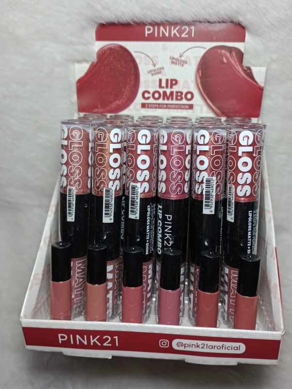 Labial Matte + Lipgloss 2en1 LipCombo Pink21