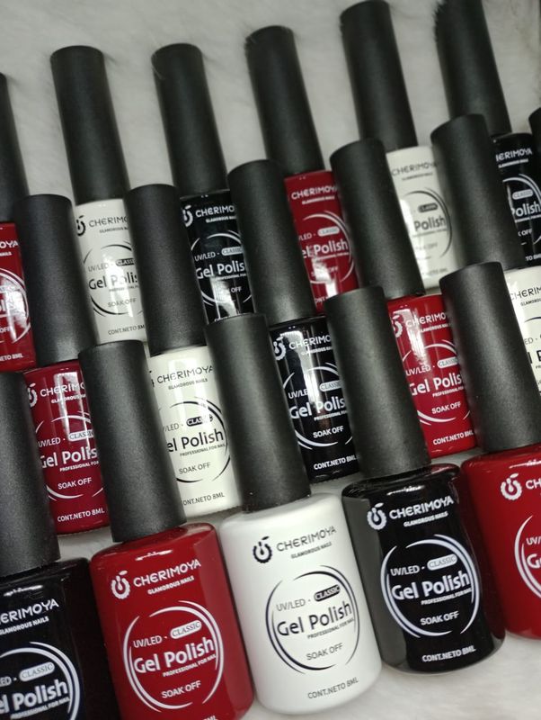 Esmaltes Semi de Cherimoya 8ML (Blanco, Negro, Via Lactea, Rojo y Cherry)