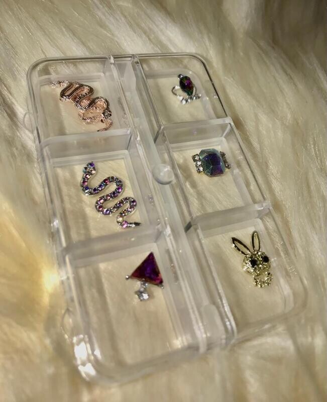 Apliques para uñas con strass x6
