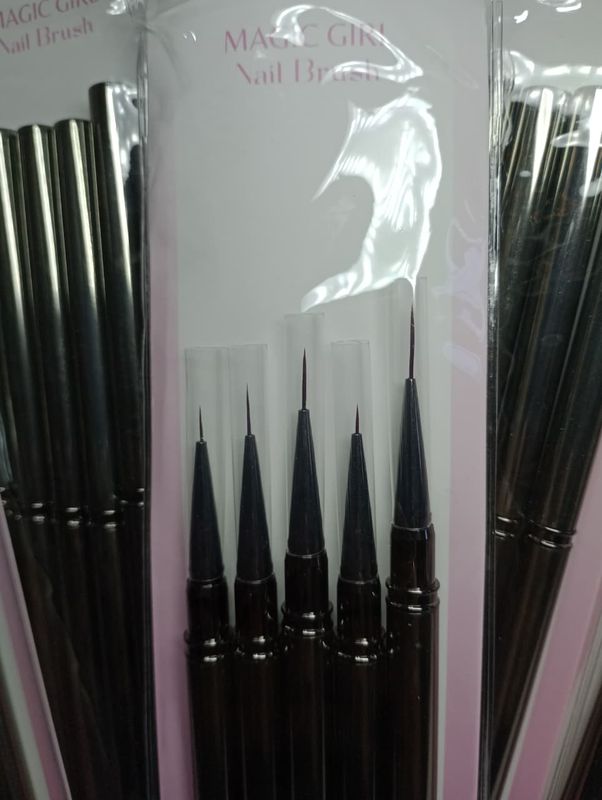 Pincel Liner Madera Gris Cromo Estilizados x 5u