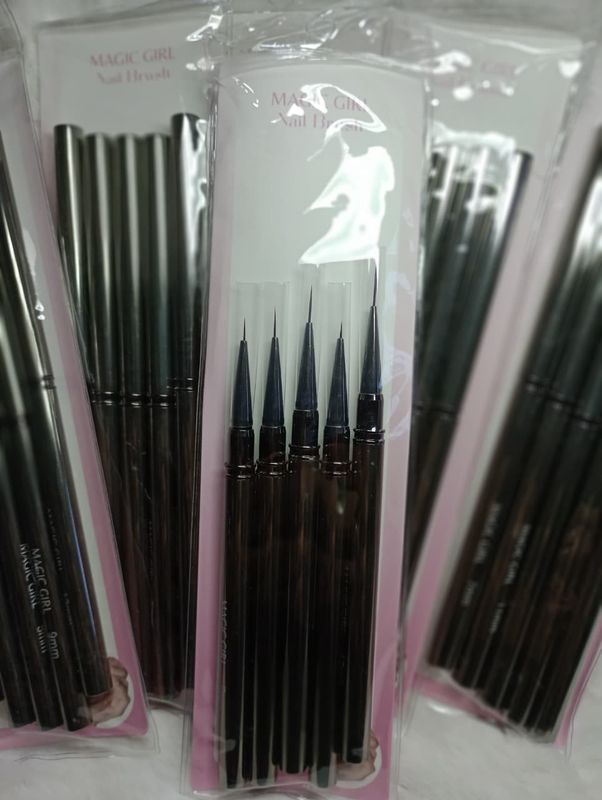 Pincel Liner Madera Gris Cromo Estilizados x 5u