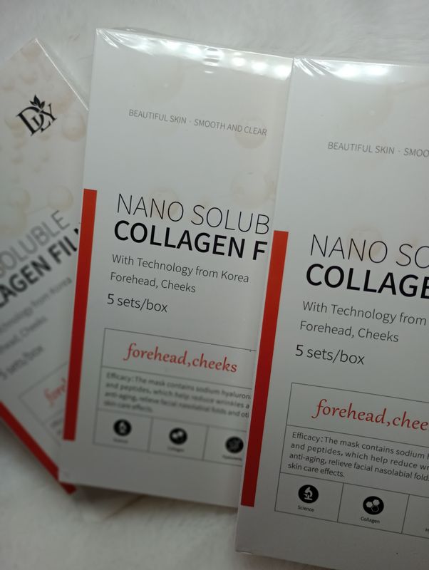 Mascarila en Laminas de Colageno, Nano Soluble Collagen Film Caja x5Und