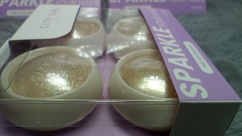 Set de Polvos Dorados para Uñas de City Girl