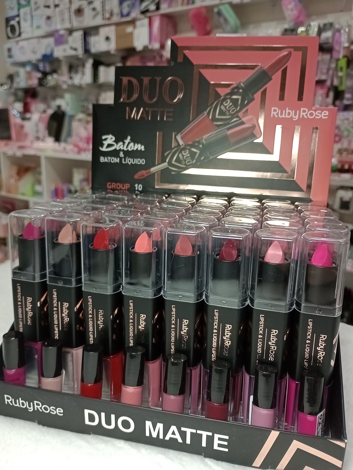 Labial Matte Doble Ruby Rose Lipstick y Liquido