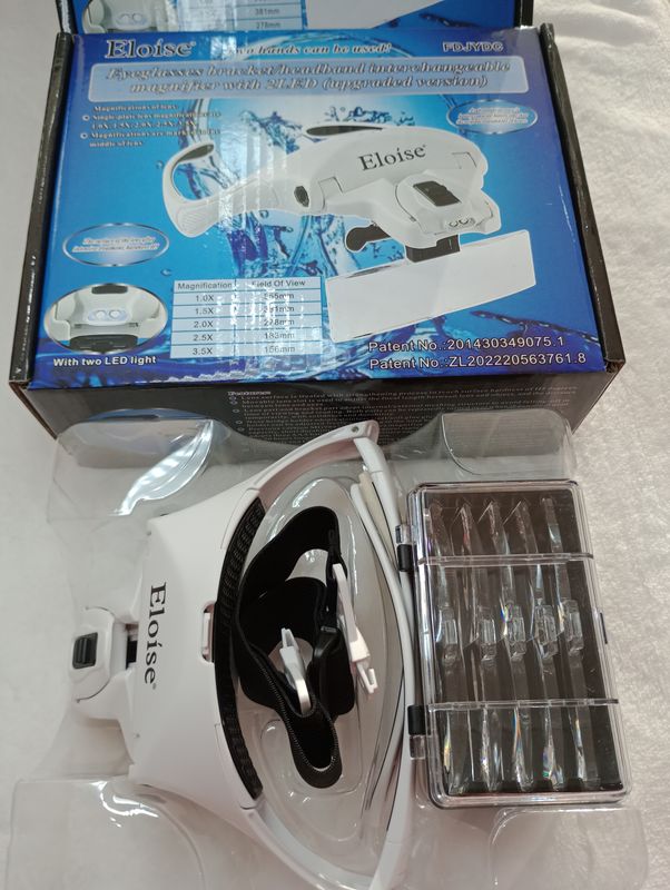 Lentes/Vincha Lupa con Luz a Pilas de Eloise