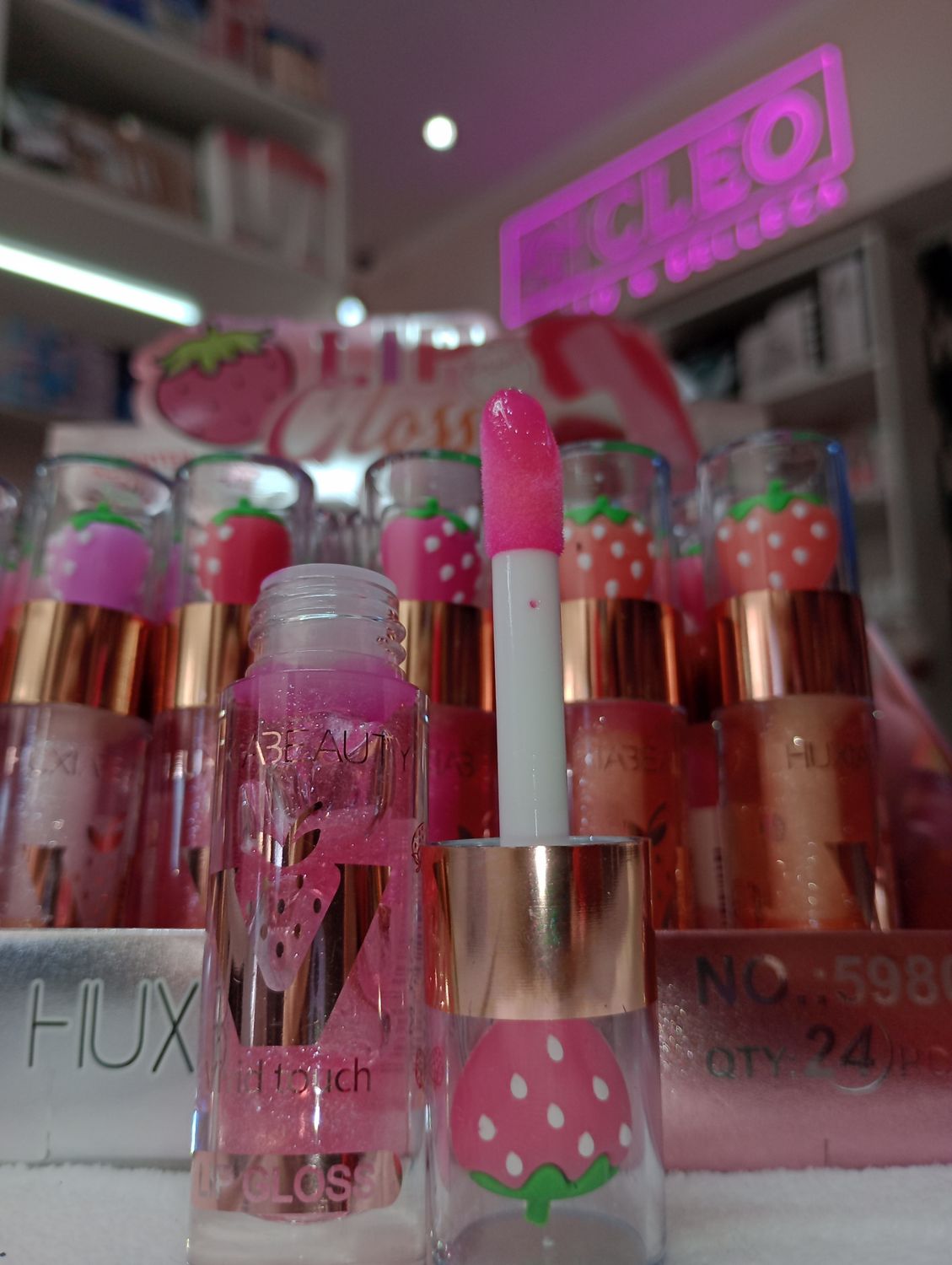 Lipgloss Frutilla en Cristal HuxiaBeauty