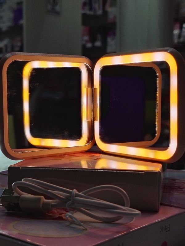 Espejo Luz Led Recargable para Maquillaje