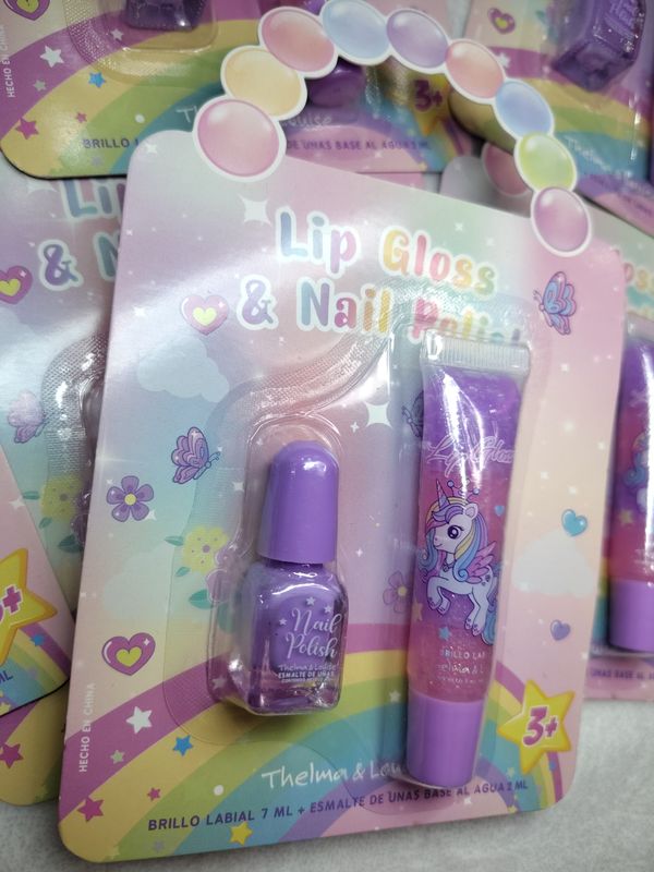 Kit de Lipgloss y Esmalte a  Base de Agua para Infantes de Thelma&amp;Louise