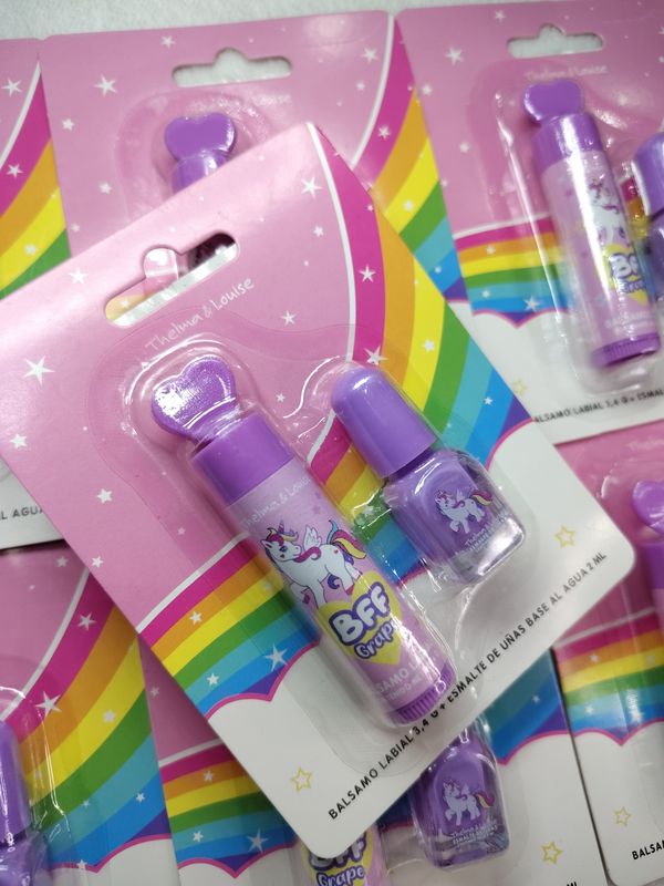 Kit de Balsamo Labial y Esmalte a  Base de Agua para Infantes de Thelma&amp;Louise
