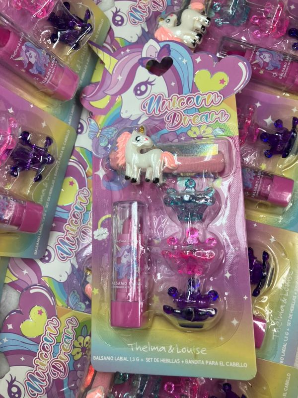 Kit labial+broche infantil unicornio