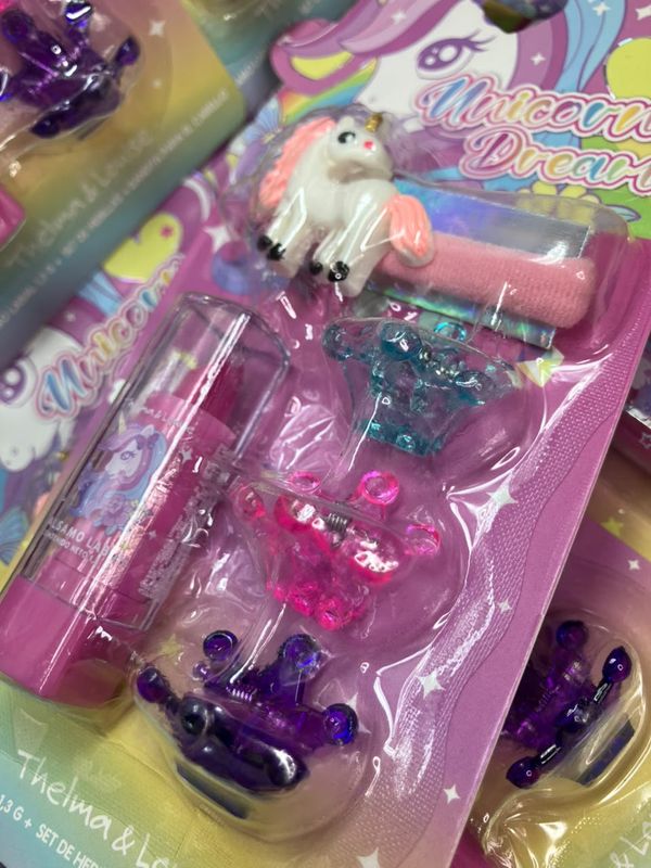 Kit labial+broche infantil unicornio
