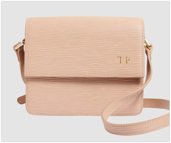Taupe Textured Cross Body Bag