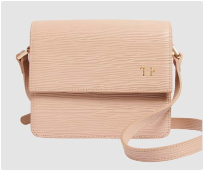 Taupe Textured Cross Body Bag