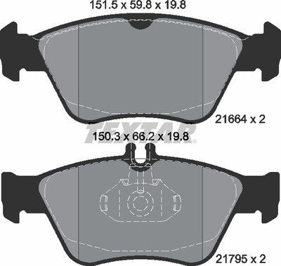 21664 TEXTAR BRAKE PADS FRONT