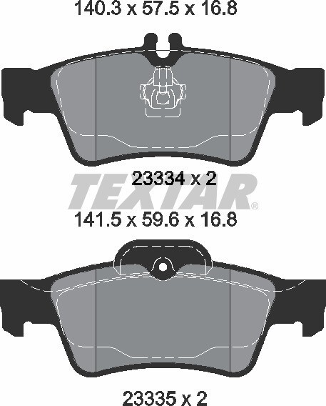 23334 TEXTAR  BRAKE PADS REAR